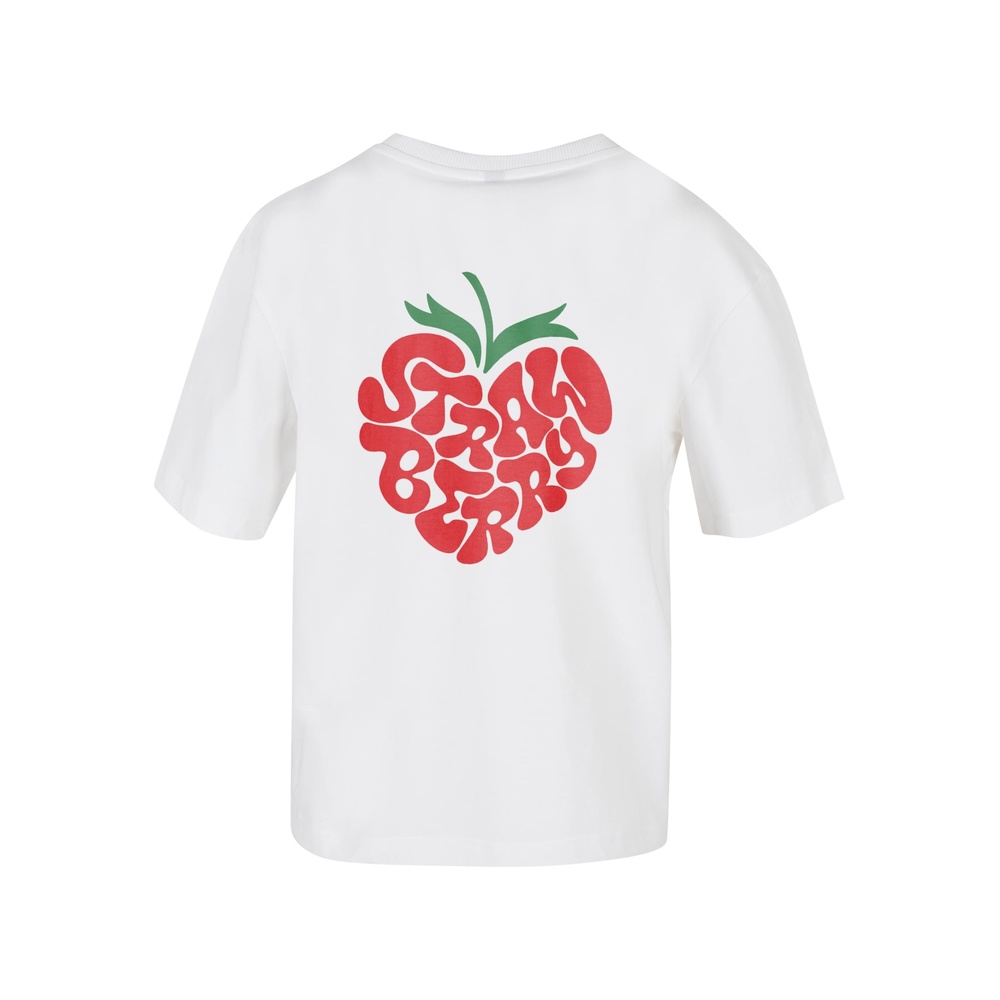 Miss Tee - Strawberry Heart Dames Tshirt - Wit